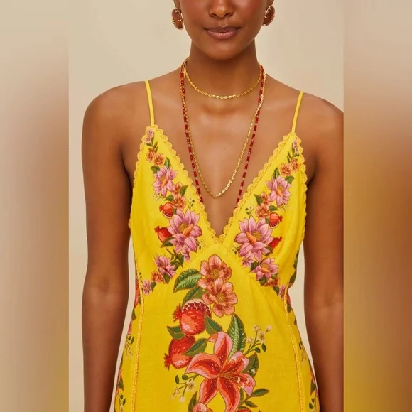 Farm Rio: Yellow Summer Fruit Scarf Euroflax™ Maxi
Dress - Picture 2 of 12